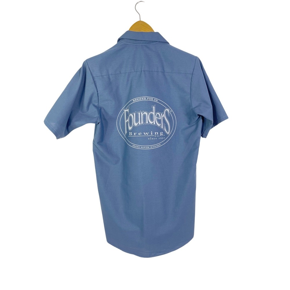 Red Kap‎ Founders Brewing Mechanic Work Shirt Button Up Men's S Short Sleeve - Picture 2 of 12